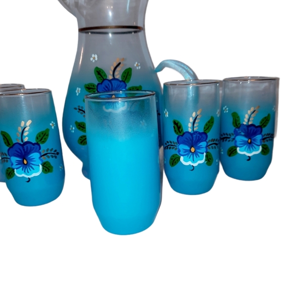 Mid Century Retro Blendo Glassware. Hand Painted G - Picture 4 of 13